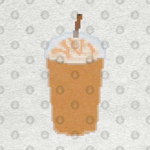 Iced frappe coffee with caramel pixel art by toffany's